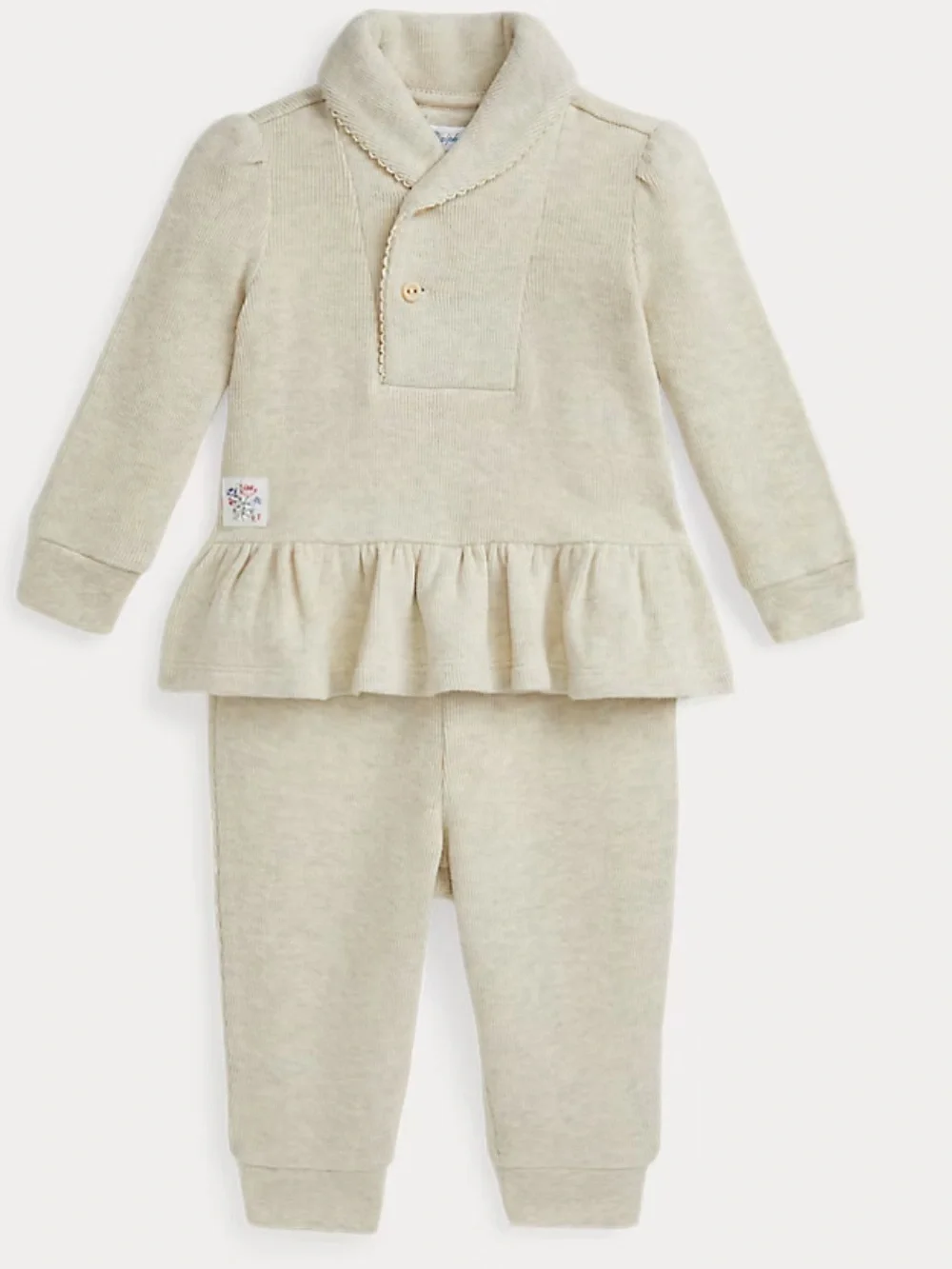 RALPH LAUREN french-rib cotton pullover & pant set